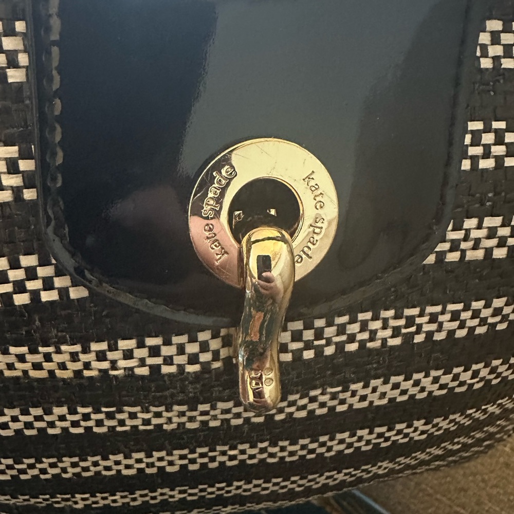 Kate Spade Black and White Striped Tote - Picture 13 of 15